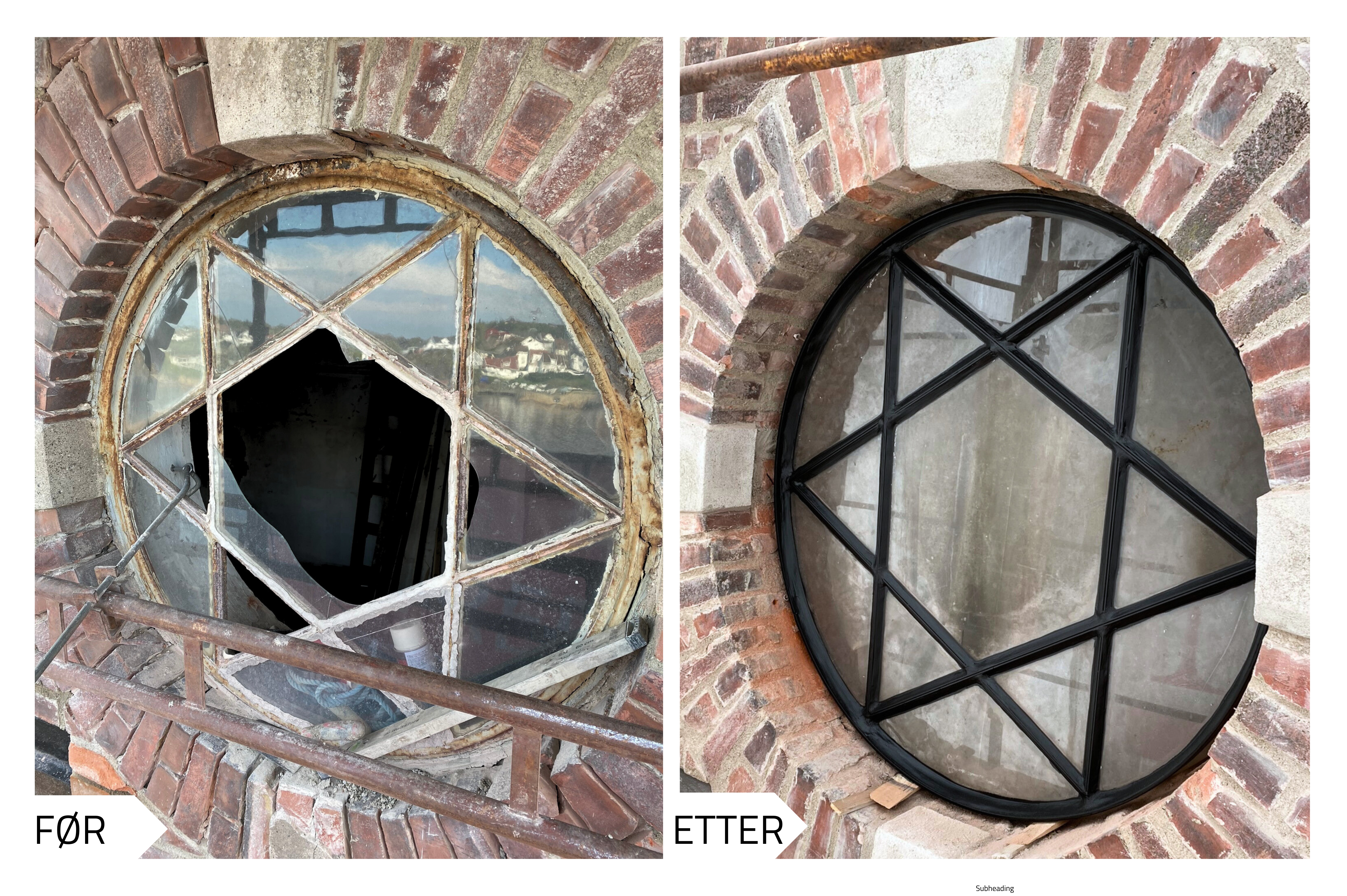 STJERNEVINDU: Et av de flotte smijernsvinduene har blitt satt i stand av Smeden Merete Nilsen Bua som har smie på Vaterland. 