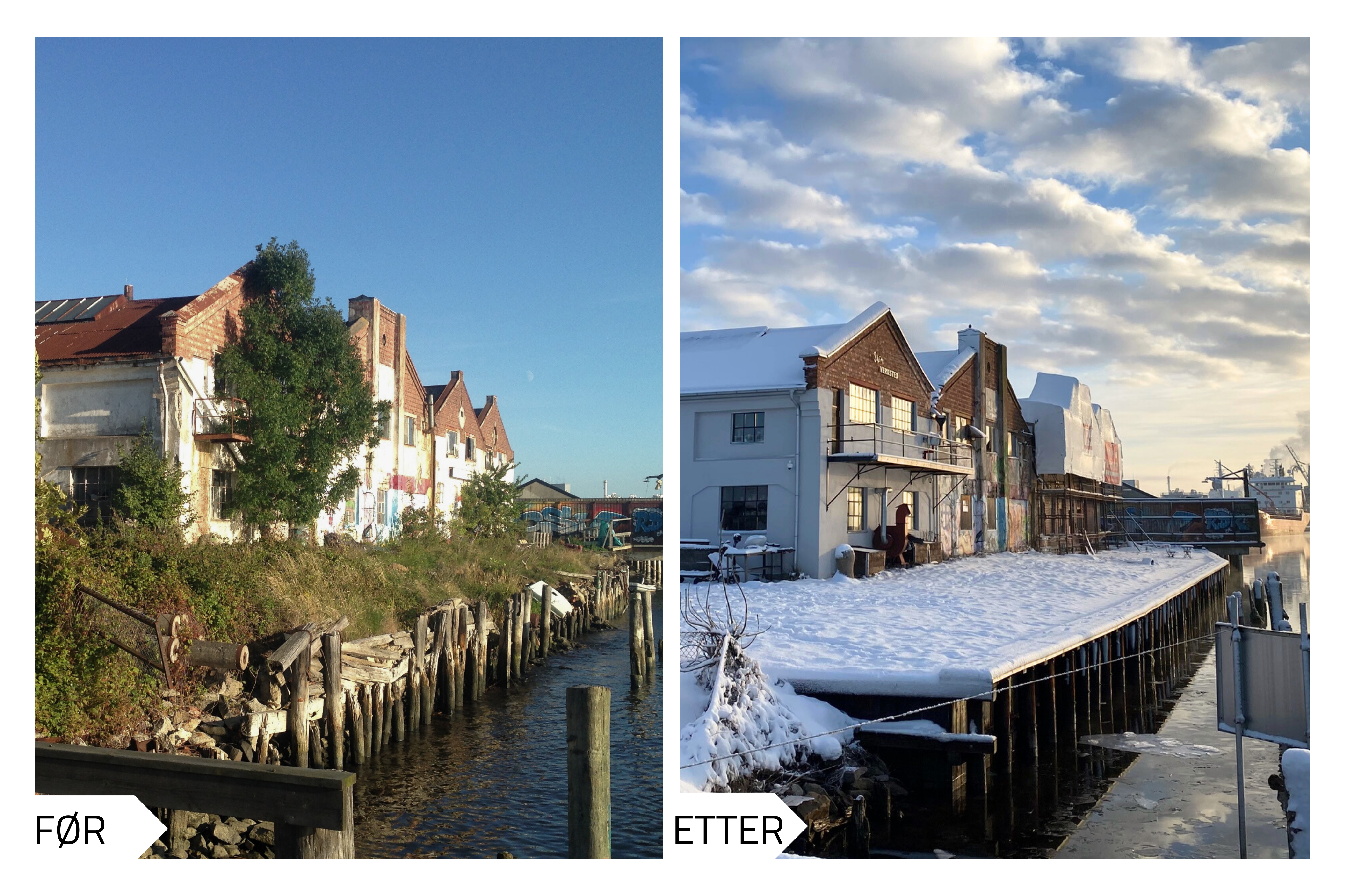 STORE FORANDRINGER: Vaterland bevaringssenter ligg langs Glommar og kaifronten har siden 2020 gjennomgått store strukturelle forandringer. 